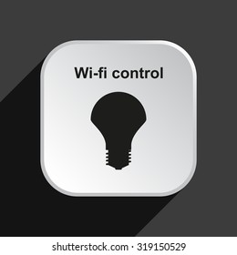 LED lamp controlled via wi-fi network. icon. vector design