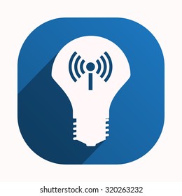 LED lamp controlled via wi-fi network. icon. vector design