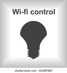 LED lamp controlled via wi-fi network. icon. vector design