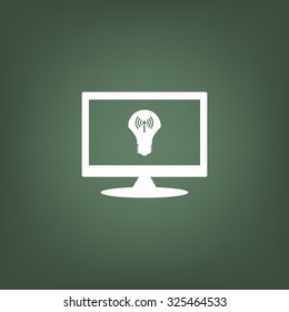 LED lamp controlled via wi-fi network. icon. vector design
