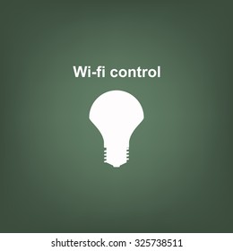 LED lamp controlled via wi-fi network. icon. vector design