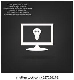 LED lamp controlled via wi-fi network. icon. vector design