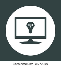 LED lamp controlled via wi-fi network. icon. vector design