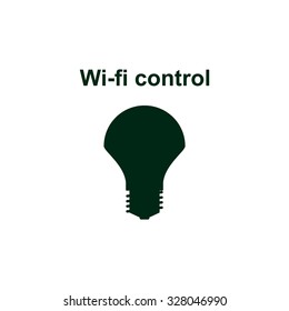 LED lamp controlled via wi-fi network. icon. vector design