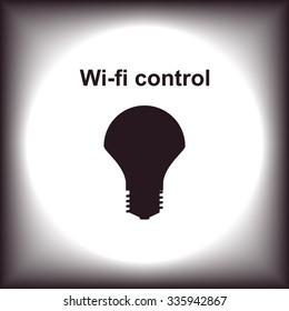 LED lamp controlled via wi-fi network. icon. vector design