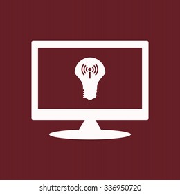 LED lamp controlled via wi-fi network. icon. vector design