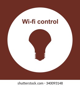LED lamp controlled via wi-fi network. icon. vector design