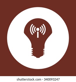 LED lamp controlled via wi-fi network. icon. vector design