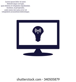 LED lamp controlled via wi-fi network. icon. vector design