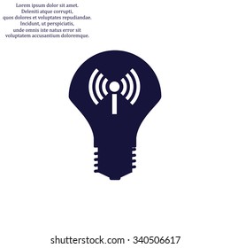 LED lamp controlled via wi-fi network. icon. vector design