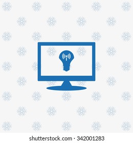 LED lamp controlled via wi-fi network. icon. vector design