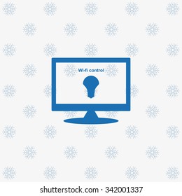 LED lamp controlled via wi-fi network. icon. vector design