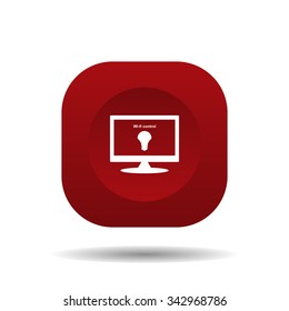 LED lamp controlled via wi-fi network. icon. vector design