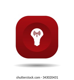 LED lamp controlled via wi-fi network. icon. vector design