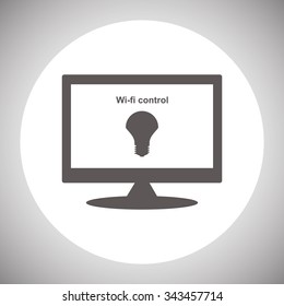 LED lamp controlled via wi-fi network. icon. vector design