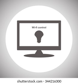 LED lamp controlled via wi-fi network. icon. vector design