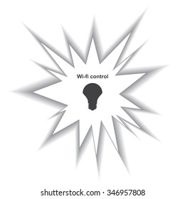 LED lamp controlled via wi-fi network. icon. vector design