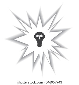LED lamp controlled via wi-fi network. icon. vector design