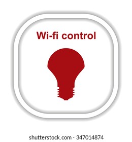 LED lamp controlled via wi-fi network. icon. vector design
