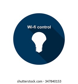 LED lamp controlled via wifi network icon