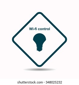 LED lamp controlled via wifi network icon
