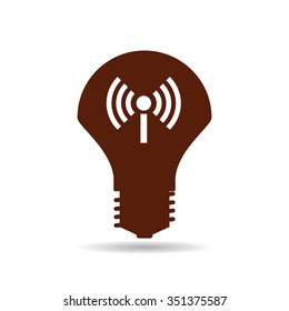 LED lamp controlled via wi-fi network icon