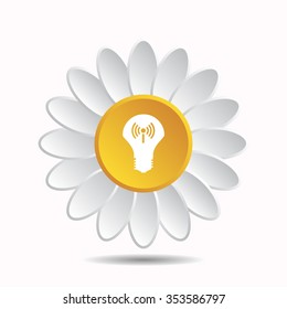 LED lamp controlled via wi-fi network icon