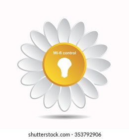 LED lamp controlled via wifi network icon