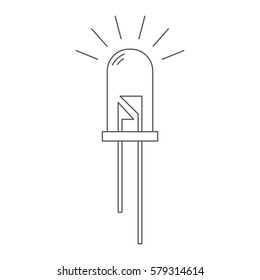 Led lamp. Flat icon isolated on white background. Vector illustration.