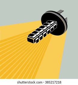 LED lamp. glowing and turned off. Vector illustration
