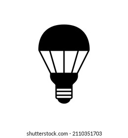 LED Lamp icon in black flat glyph, filled style isolated on white background