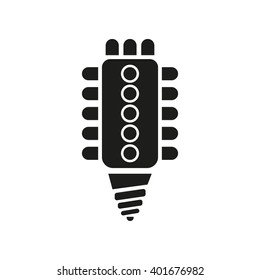 The led lamp icon. Lamp and bulb, lightbulb, CFL, luminodiode symbol.UI. Web. Logo. Sign. Flat design. App. Stock vector