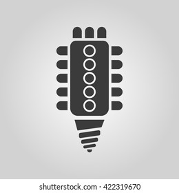 The led lamp icon. Lamp and bulb, lightbulb, CFL, luminodiode symbol.UI. Web. Logo. Sign. Flat design. App. Stock vector