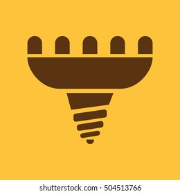 The led lamp icon. Lamp and bulb, lightbulb, CFL, luminodiode symbol.UI. Web. Logo. Sign. Flat design. App. Stock vector