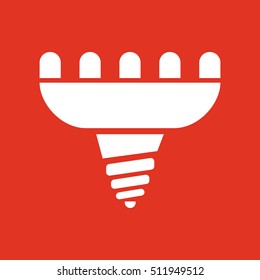 The led lamp icon. Lamp and bulb, lightbulb, CFL, luminodiode symbol.UI. Web. Logo. Sign. Flat design. App. Stock vector