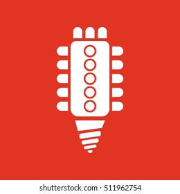 The led lamp icon. Lamp and bulb, lightbulb, CFL, luminodiode symbol.UI. Web. Logo. Sign. Flat design. App. Stock vector