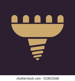 The led lamp icon. Lamp and bulb, lightbulb, CFL, luminodiode symbol.UI. Web. Logo. Sign. Flat design. App. Stock vector
