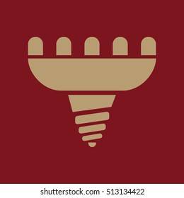 The led lamp icon. Lamp and bulb, lightbulb, CFL, luminodiode symbol.UI. Web. Logo. Sign. Flat design. App. Stock vector