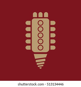 The led lamp icon. Lamp and bulb, lightbulb, CFL, luminodiode symbol.UI. Web. Logo. Sign. Flat design. App. Stock vector