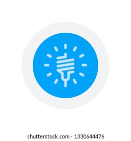 led lamp icon. Icon in colored circle with gray bold border. Web button, modern flat design