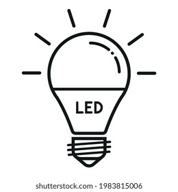 ICONO DE LA LÁMPARA LED CONECTADO A LA ENERGÍA CON LA LUZ ENCENDIDA
