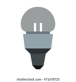 Led lamp icon in flat style isolated on white background. Lighting symbol