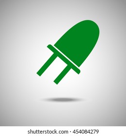Led lamp icon. Flat style.Grey background. Vector illustration.