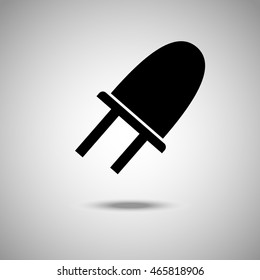Led lamp icon. Flat style.Grey background. Vector illustration.