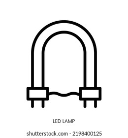 led lamp icon. Line Art Style Design Isolated On White Background