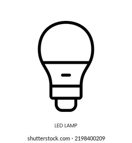led lamp icon. Line Art Style Design Isolated On White Background
