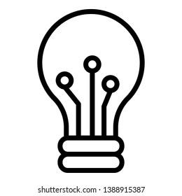 LED lamp icon. Outline LED lamp vector icon for web design isolated on white background