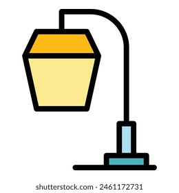 Led lamp icon outline vector. Home light. Modern office color flat