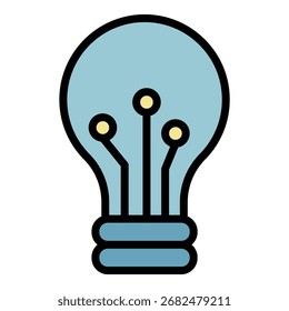 LED lamp icon. Outline LED lamp vector icon color flat isolated