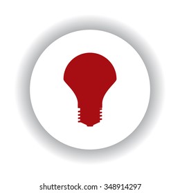 LED lamp. icon, red isolated white background